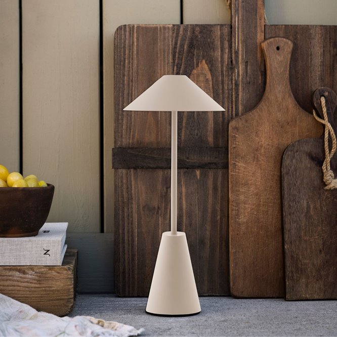 Lampa akumulatorowa zewnętrzna beżowa Cannes IP54